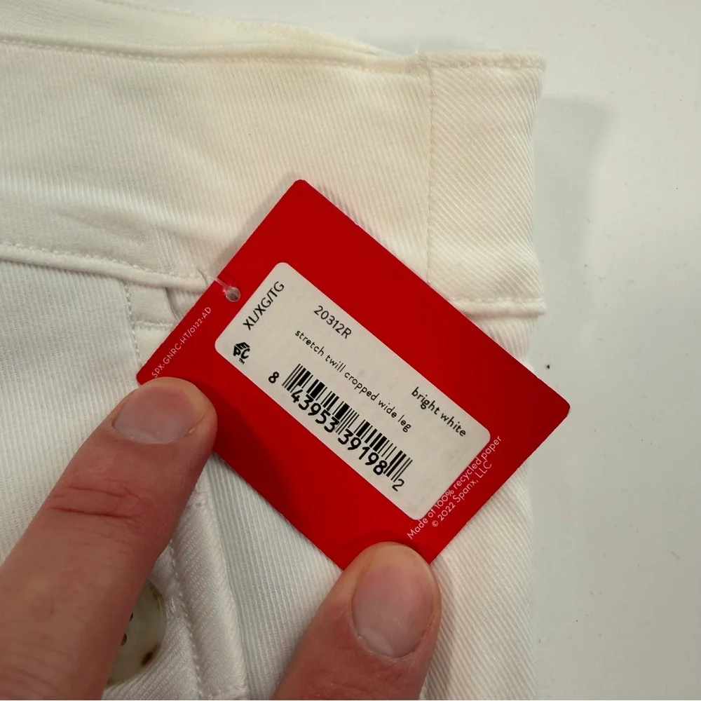 SPANX Women's White‎ Stretch Twill Cropped Wide-Leg Pants NWT Size XL - Picture 3 of 12